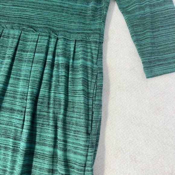 Toad & Co Womens Imogene Dress Large L 3/4 Sleeves Heathered Teal Blue Pockets - Picture 2 of 9